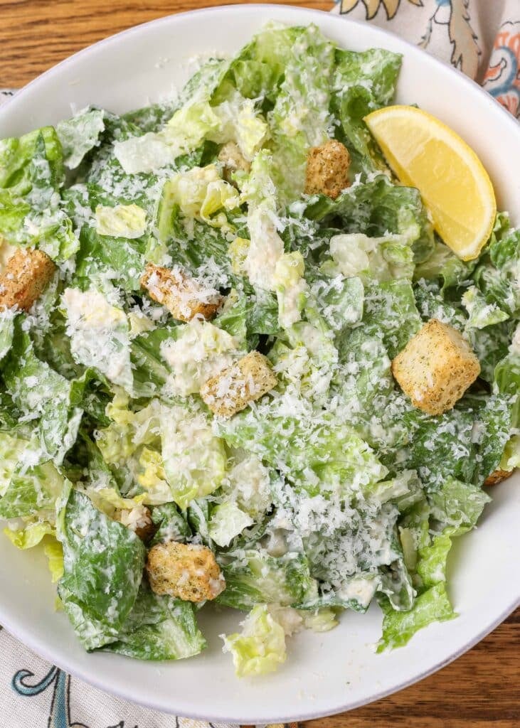classic caesar salad with creamy dressing