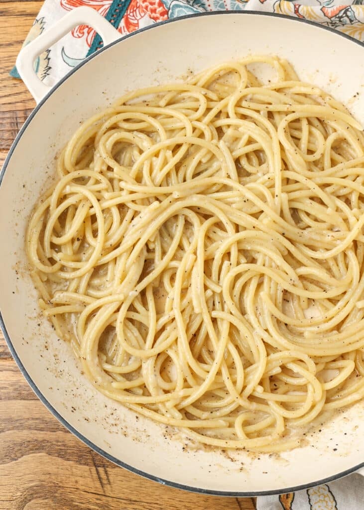 parmesan pepper pasta in a bowl
