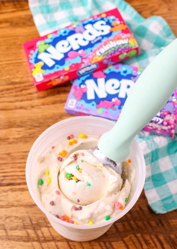 vanilla ice cream with nerds candy
