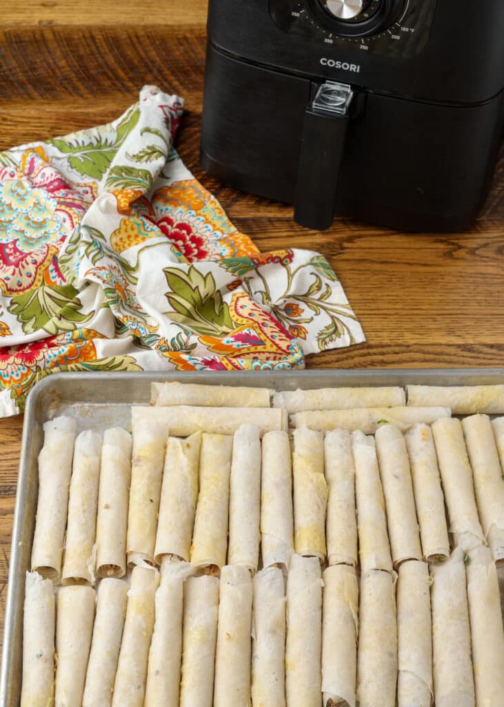 rolled lumpia on sheet pan
