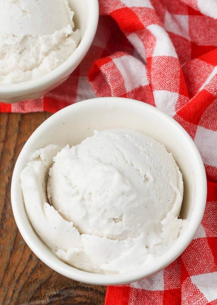 close up of coconut milk ice cream