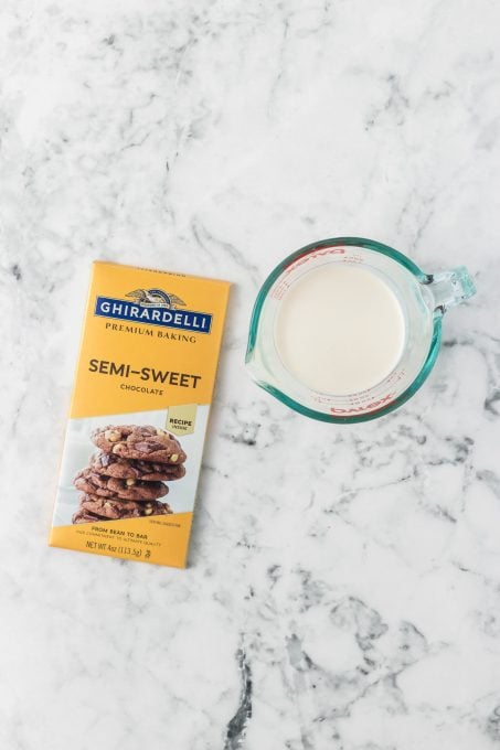 Chocolate ganache ingredients for Buckeye Cookeis