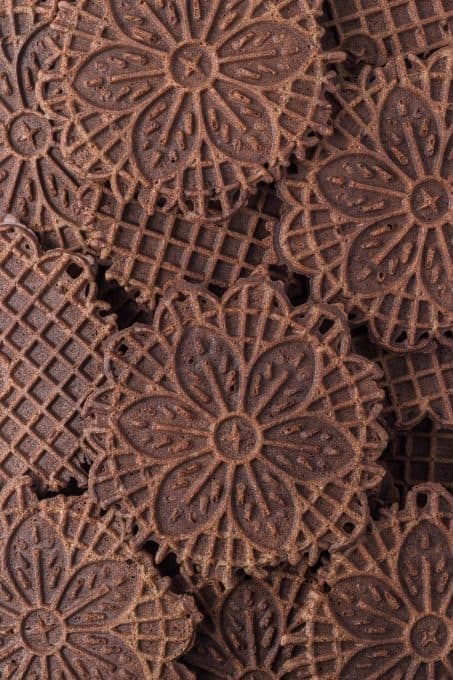 Pizzelle made of chocolate