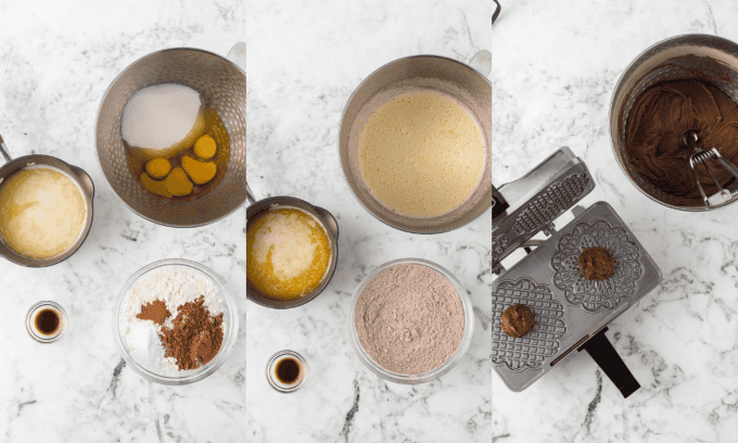 Process photos for Chocolate Pizzelle Recipe.