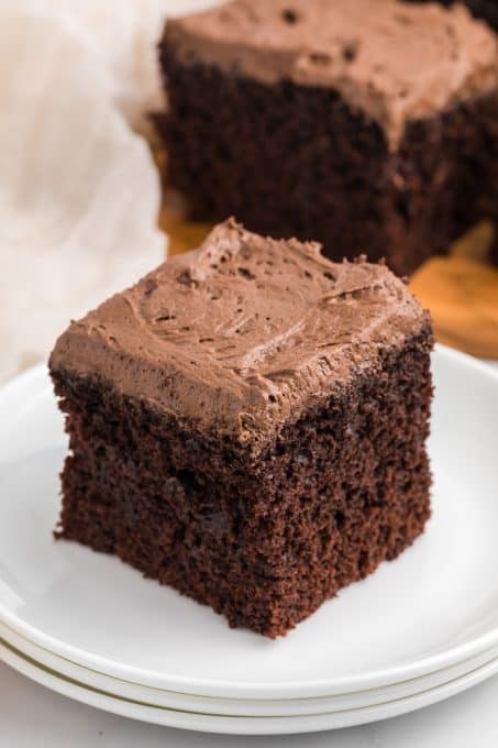 Easy cake made with cocoa and buttermilk for a moist crumb.