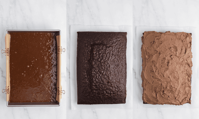 Second set of process photos for Buttermilk Chocolate Cake.