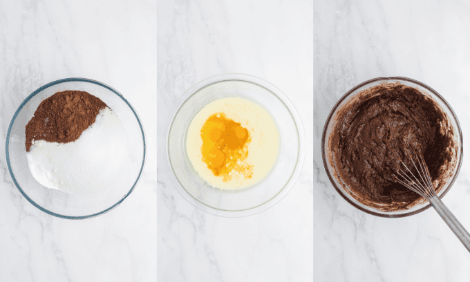 First set of process photos for Buttermilk Chocolate Cake.