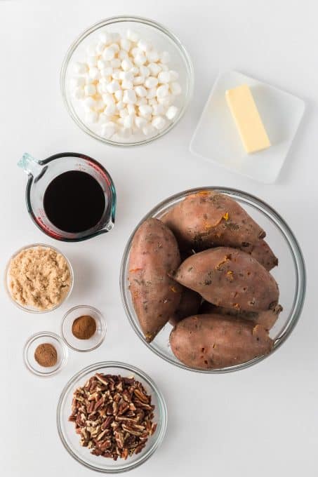 Ingredients for Molasses Glazed Sweet Potatoes.