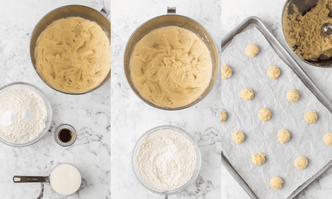 First set of process photos for Ricotta Cookies.