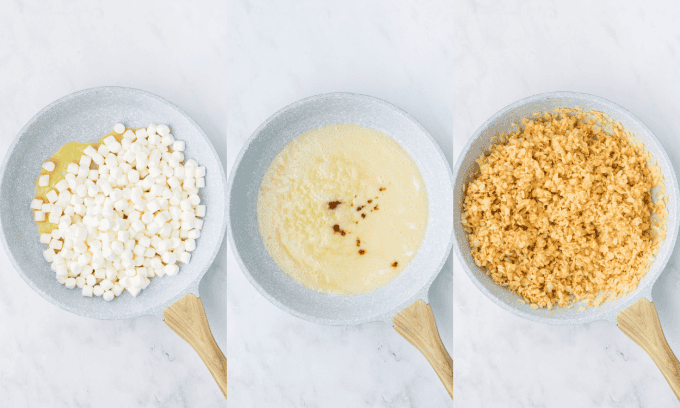 First set of process photos for Santa Rice Krispie Treats.