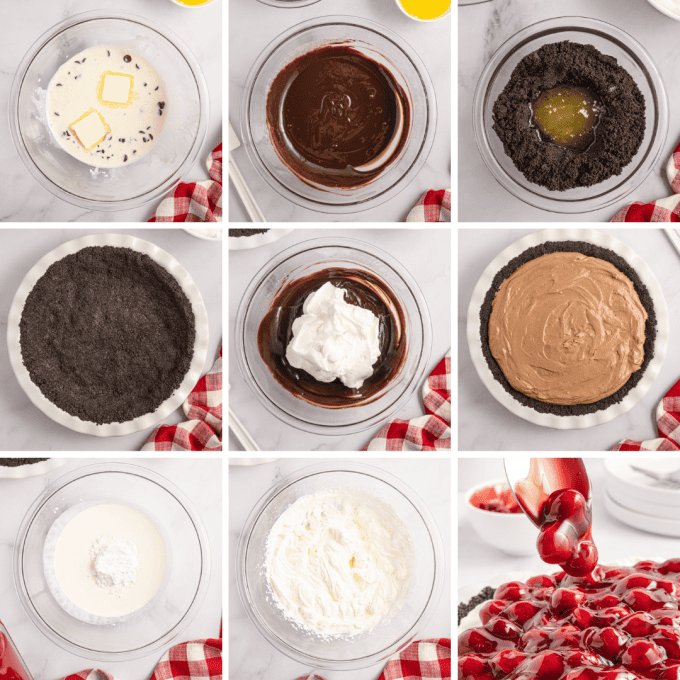 Process photos for Chocolate Cherry Pie