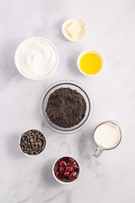 Ingredients for Chocolate Cherry Pie