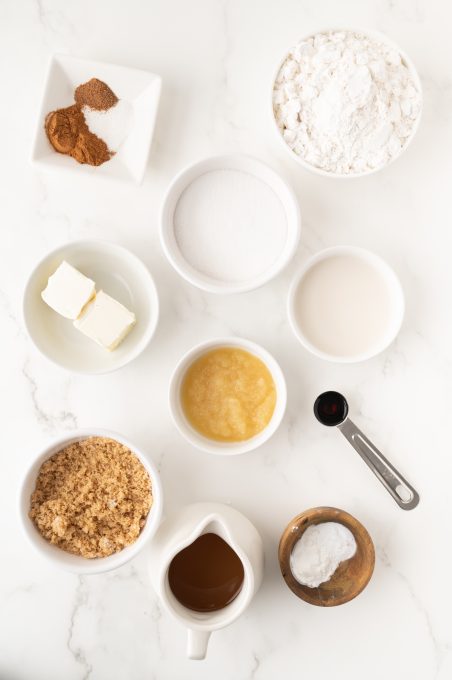 Ingredients for Apple Cider Donuts.