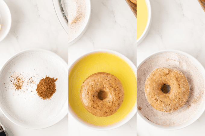 Second set of process photos for Apple Cider Donuts.