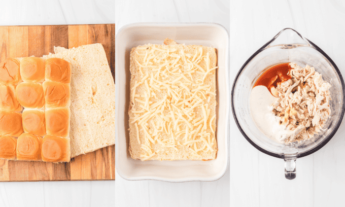 First set of process photos for Buffalo Chicken Sliders.