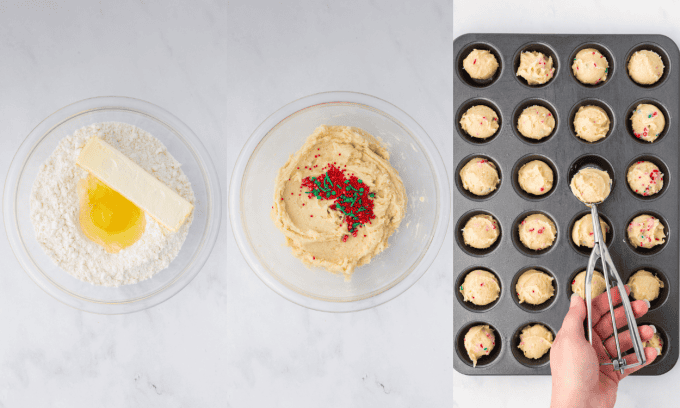 First set of process photos for Christmas Cookie Cups.