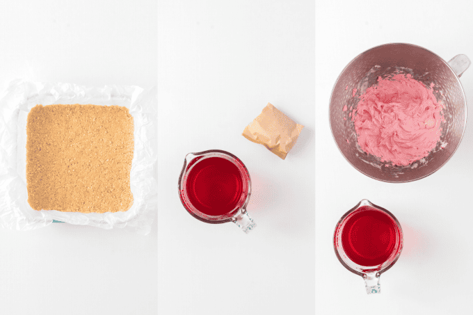 First set of process photos for Strawberry Cream Dream Bars.