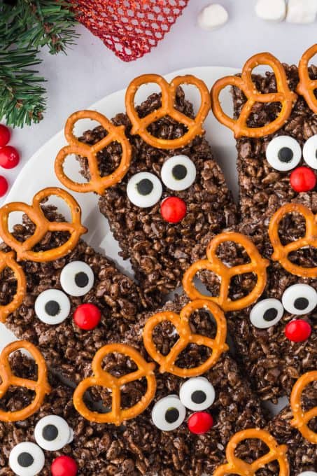 Chocolate Rice Krispie Rudolph Treats