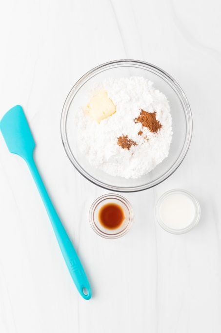 Mixing a spiced powdered glaze together.