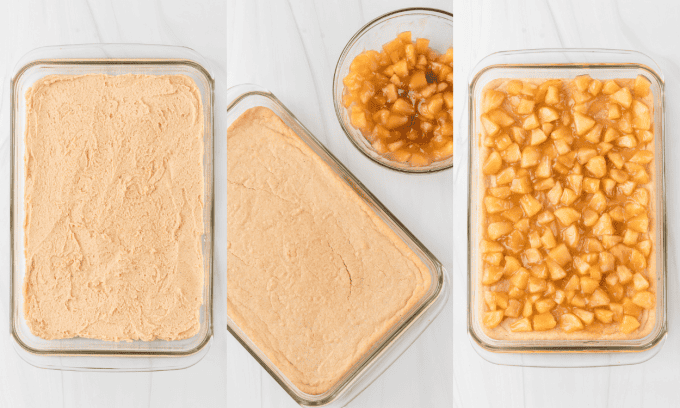 First set of process photos for Apple Pie Bars