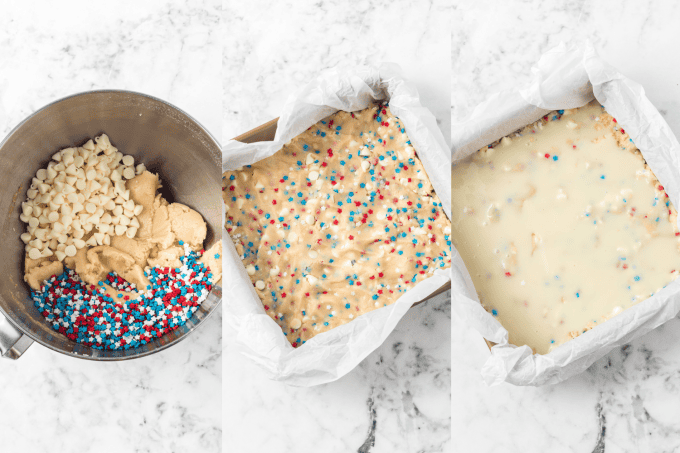 4th of July Gooey Butter Bars Process Photos