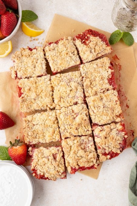 Strawberry dessert bars.
