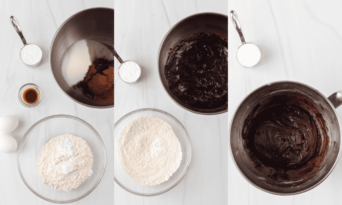 Chocolate Crinkle Cookies process photos.