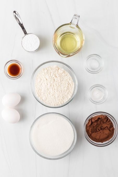 Chocolate Crinkle Cookies ingredients.