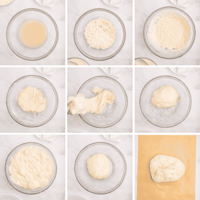 First set of process photos for Dutch Oven Bread.
