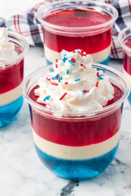 Jell-O© Cups in red, white, and blue