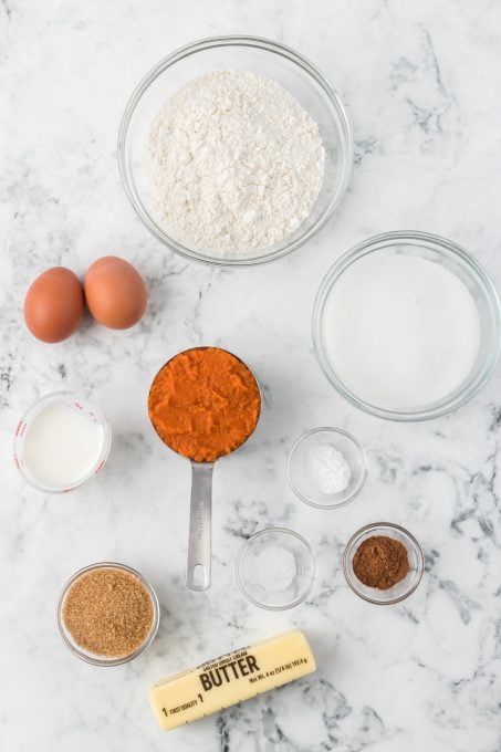 Ingredients for Pumpkin Bread Recipe.