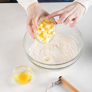 Adding butter to sablee dough