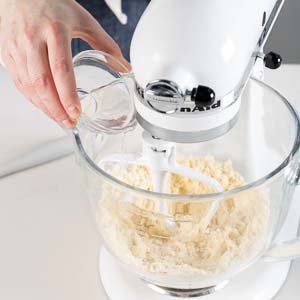 Adding oil to brisee dough