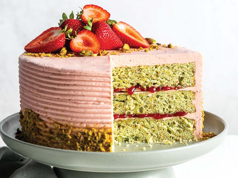 Strawberry-Pistachio Layer Cake