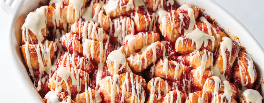 Roasted Strawberry Bubble Bread