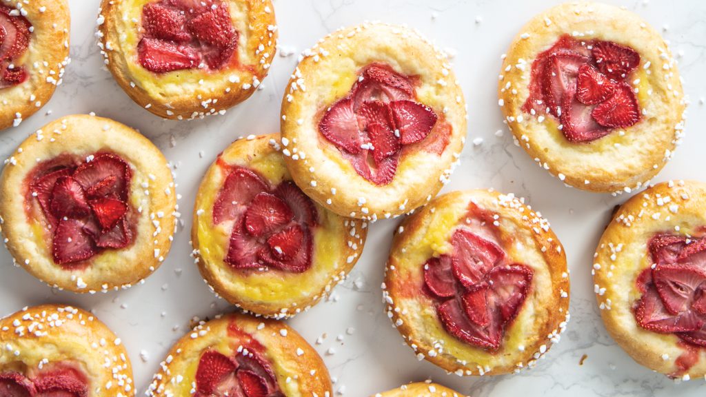 strawberry brioche tarts