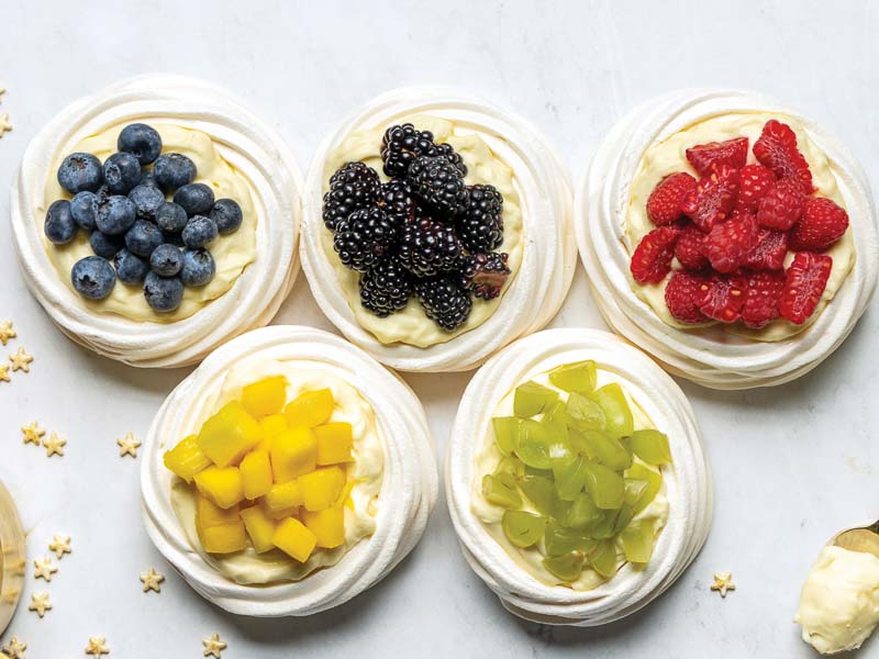 Olympic Ring Meringue Nests