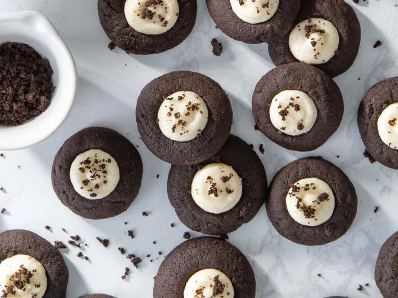 Black-and-White Thumbprint Cookies