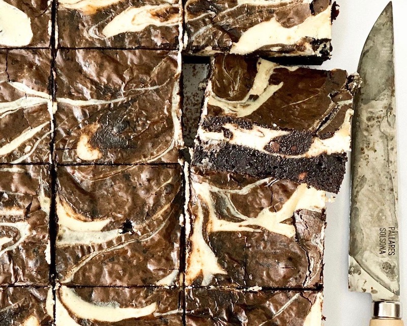 Black Cocoa Cheesecake Brownies