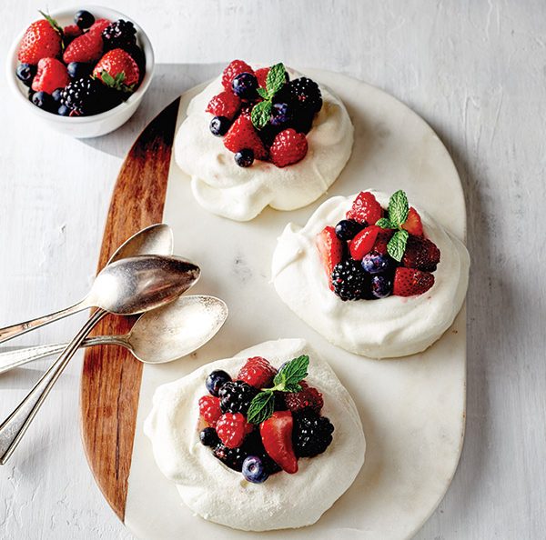 Meringue Nests with Berries