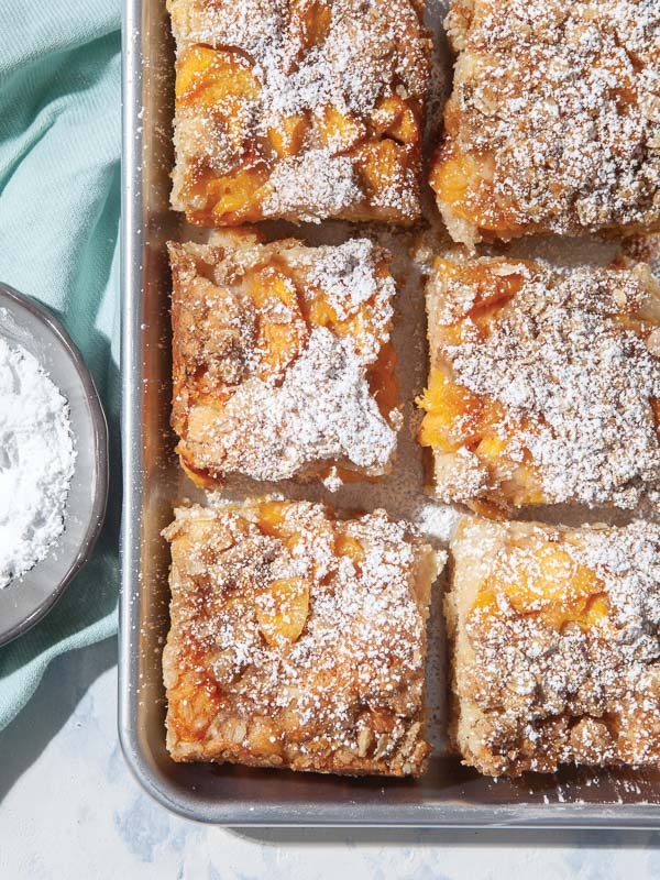 Peach Streusel Snack Cake