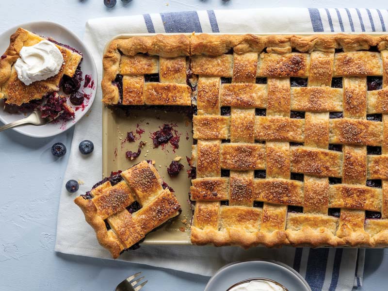 Blueberry Slab Pie with Mascarpone Whipped Cream