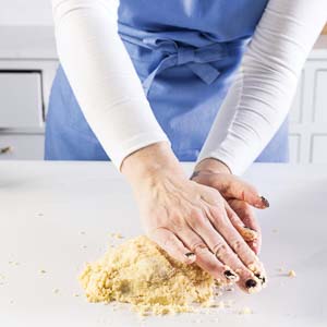 Rolling dough on counter