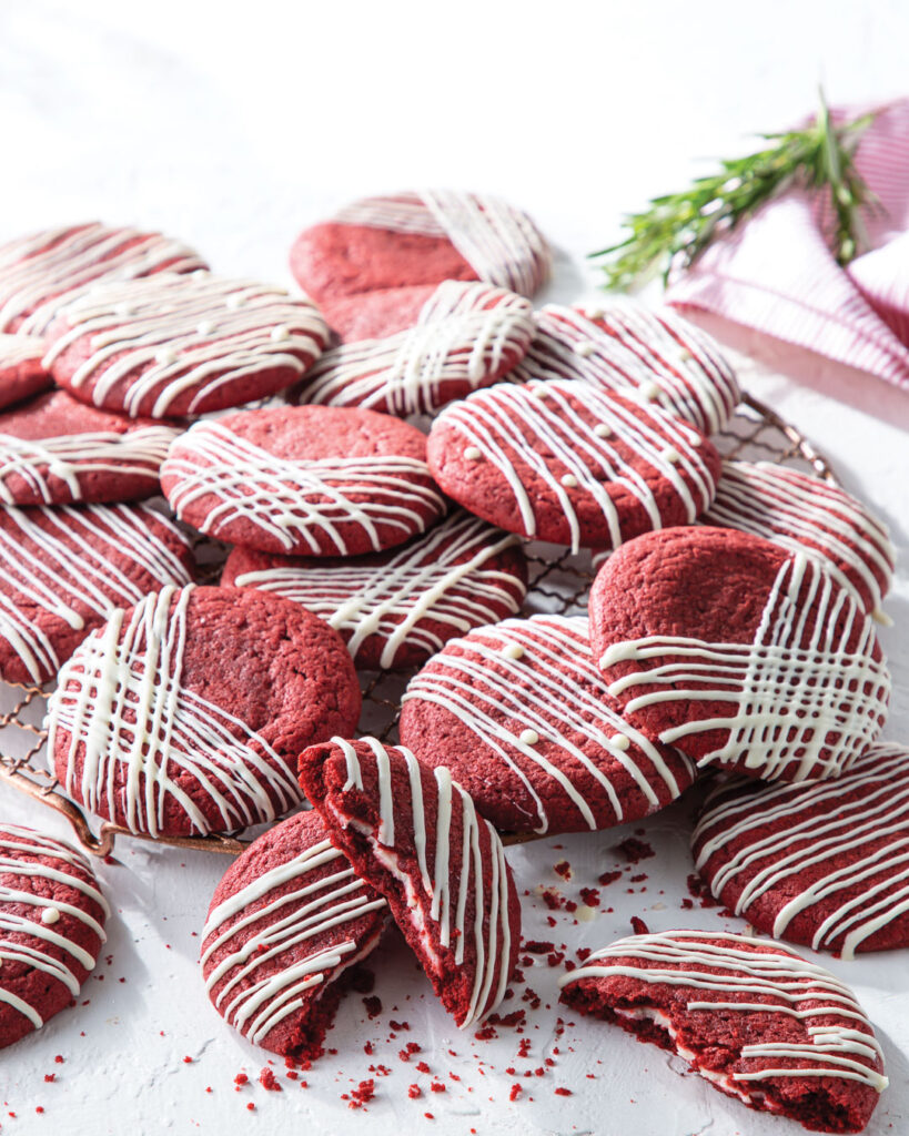 Cream Cheese-Stuffed Red Velvet Cookies