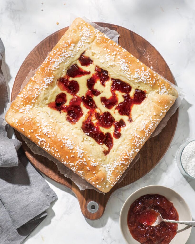 Jam and Cream Brioche Tart