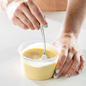 Mixing canele batter