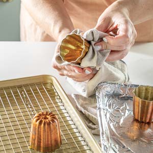 Prepping canele molds