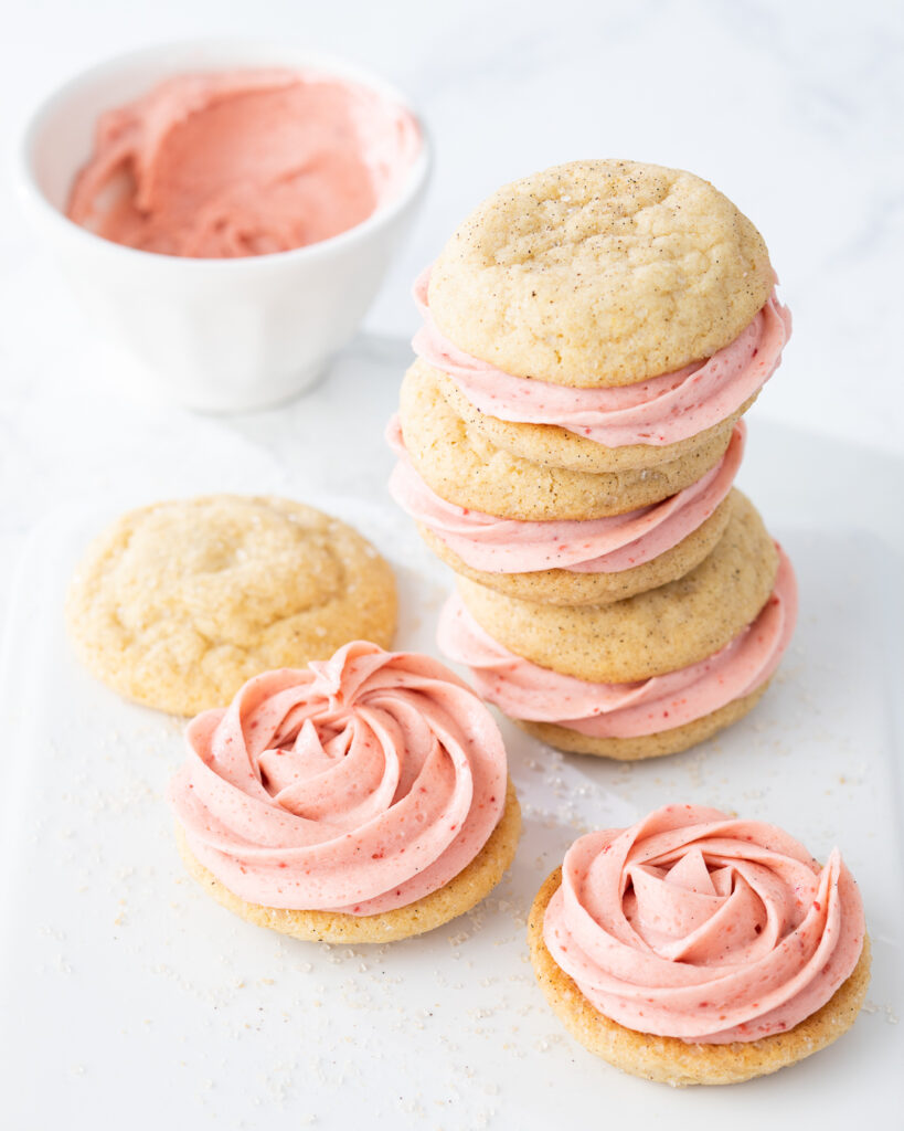 Vanilla Strawberry Sandwich Cookies