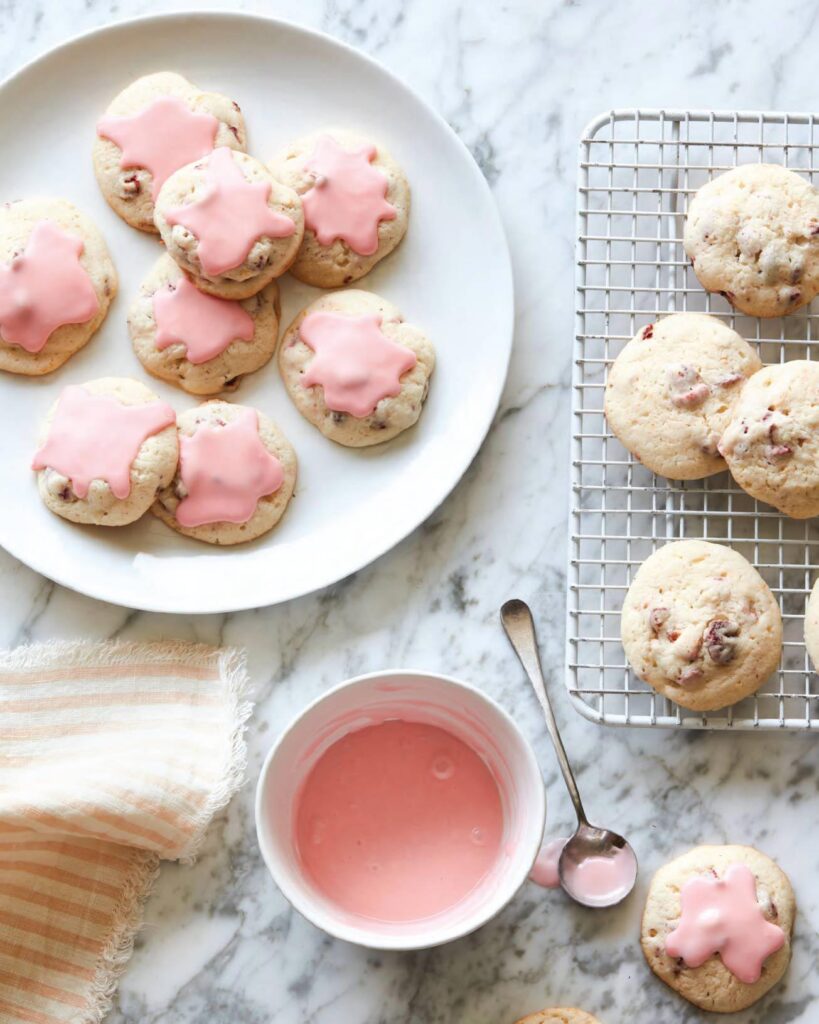 Glazed Campari & Strawberry Cookies