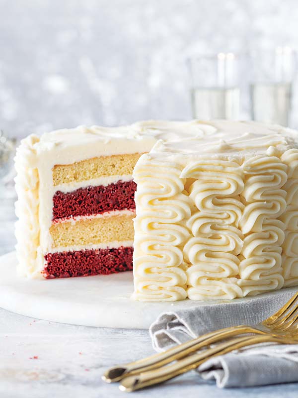 Vanilla-Red Velvet Layer Cake